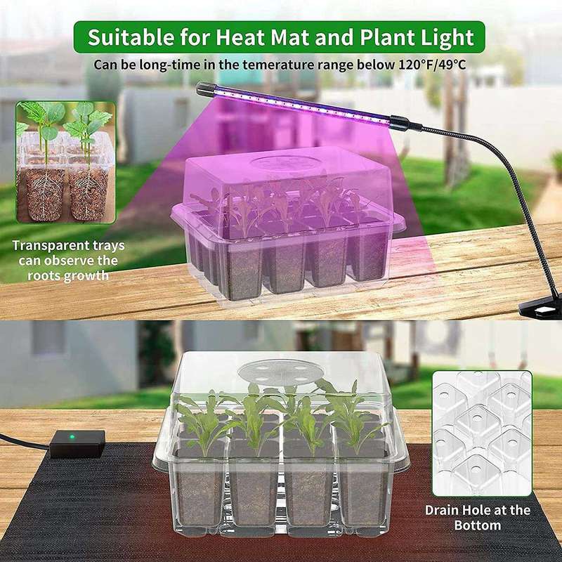 10 Pack Reusable Seed Starter Tray,120 Cell Seed Starter Kit