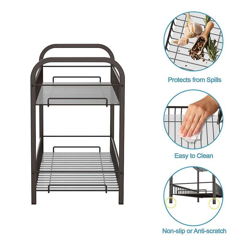 Countertop Spice Rack Organizer,shelf for Pantry Cabinet,bronze