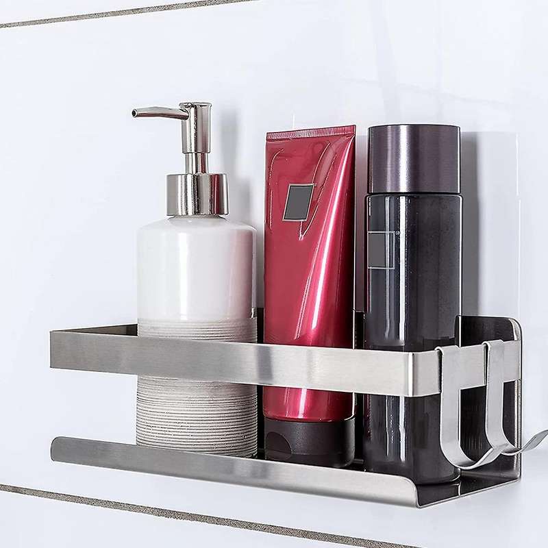 Stainless Steel Shower Basket with Hooks