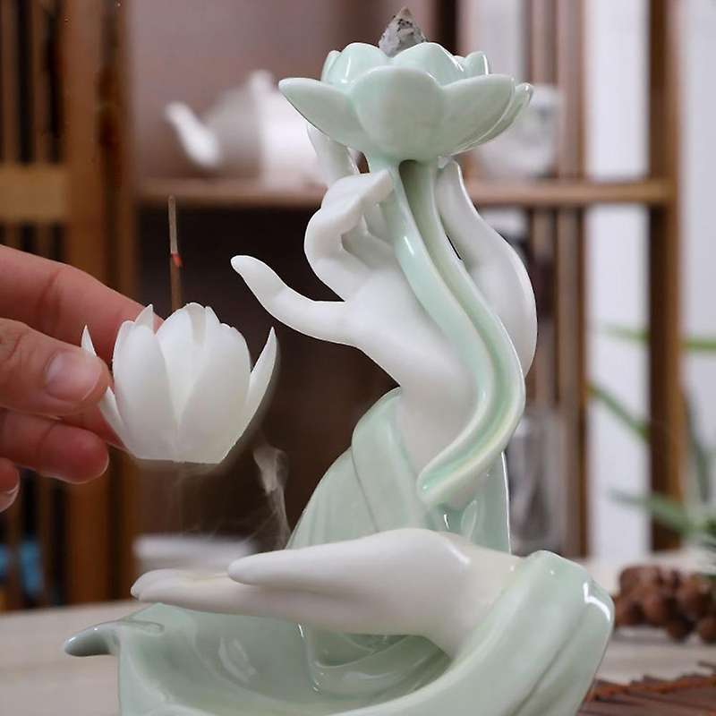 Backflow Incense Cones Bergamot Lotus Smoke Backflow Incense Burner