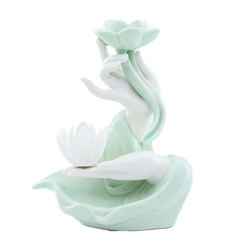 Backflow Incense Cones Bergamot Lotus Smoke Backflow Incense Burner
