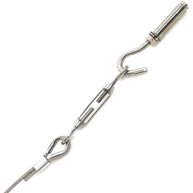 6 Pieces Of M4 Eye & Hook Turn Buckle +4 Spring Hook -silver Color