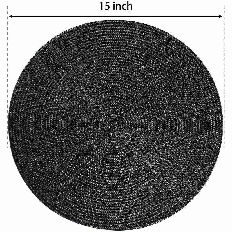 Round Braided Placemats Set Of 6 Table Mats for Dining Tables