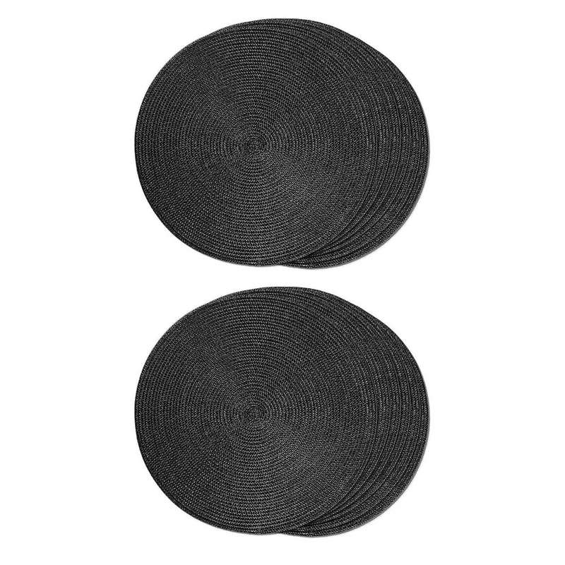 Round Braided Placemats Set Of 6 Table Mats for Dining Tables