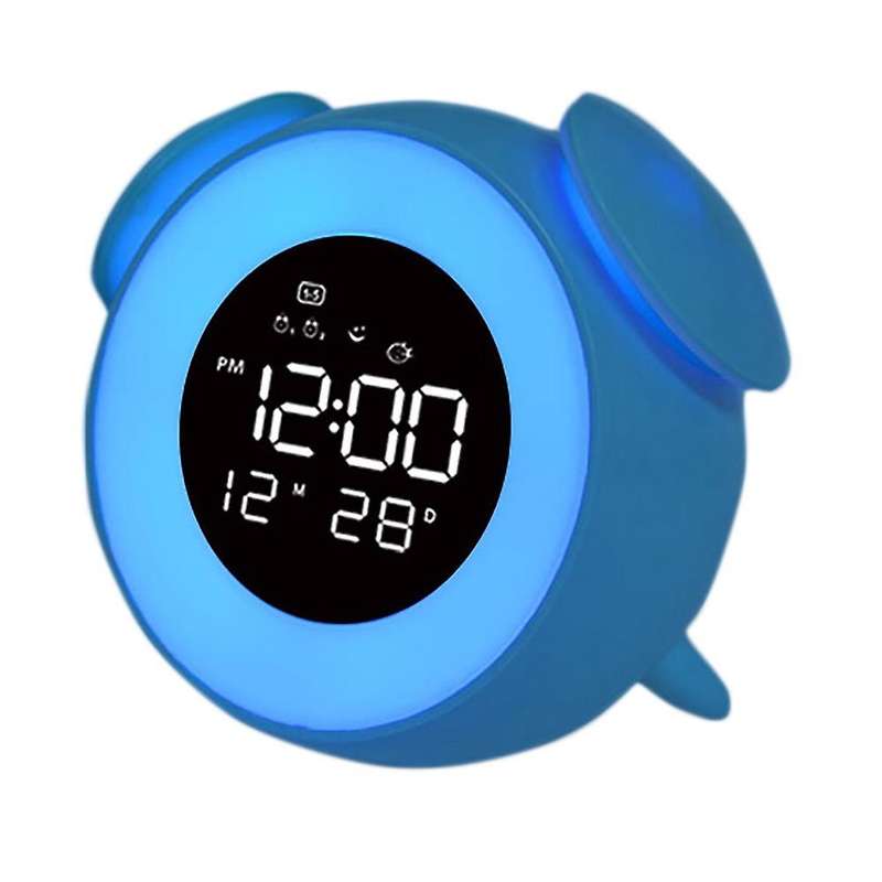 Bedside Sunrise Sunset Wake Up Light Digital Led Music Clock Table B