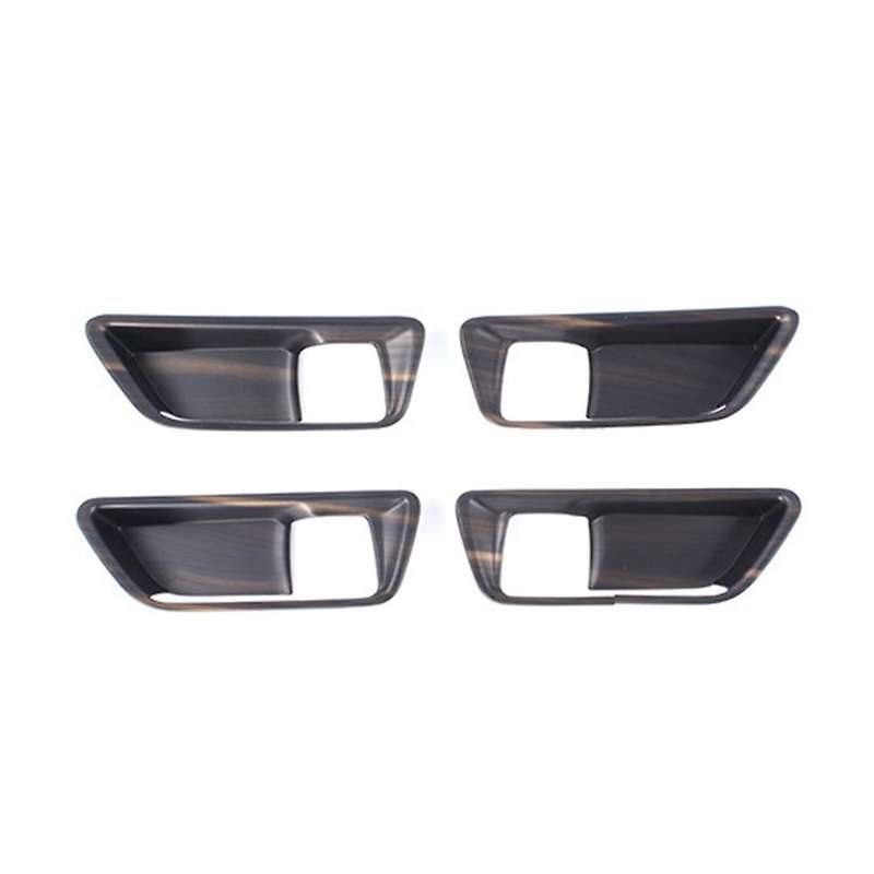 4pcs Car Inner Door Handle Cup Bowl Trims Cover Peach Wood