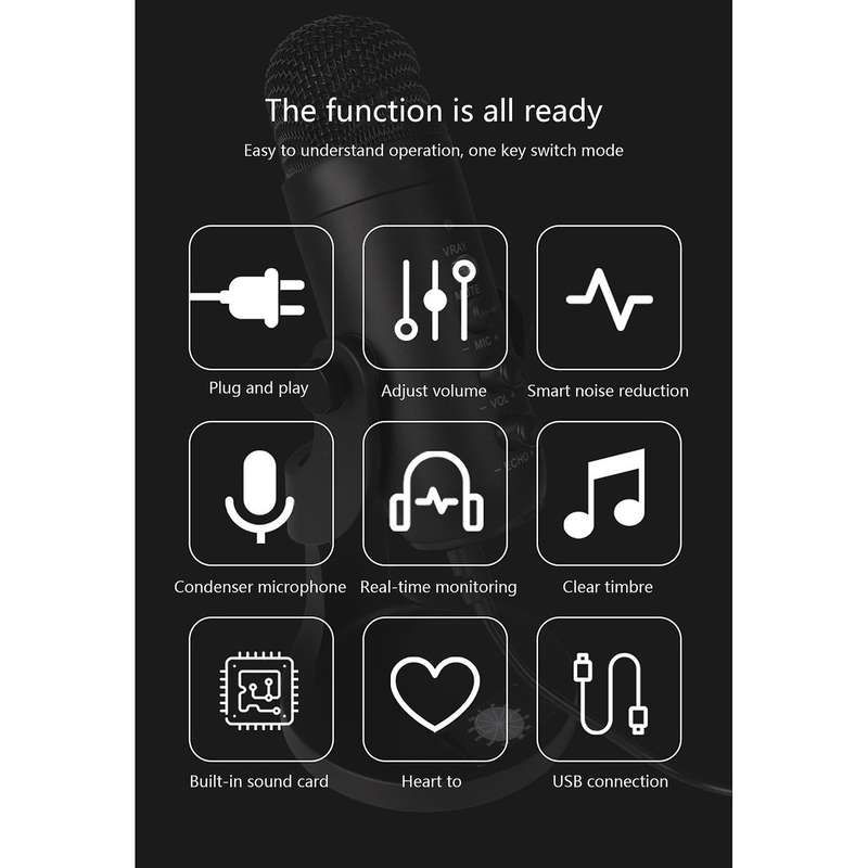 Usb Phone Microphone for Pc Laptop Gaming Streamingtik Tok Youtube