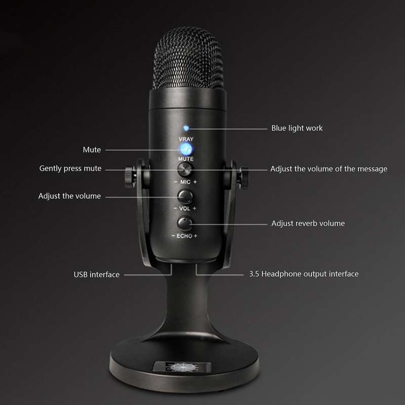 Usb Phone Microphone for Pc Laptop Gaming Streamingtik Tok Youtube