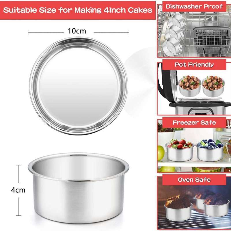 12x 4 Inch Cake Pan,6 Piece Mini Cake Pan Round Tier Baking Cake Pans