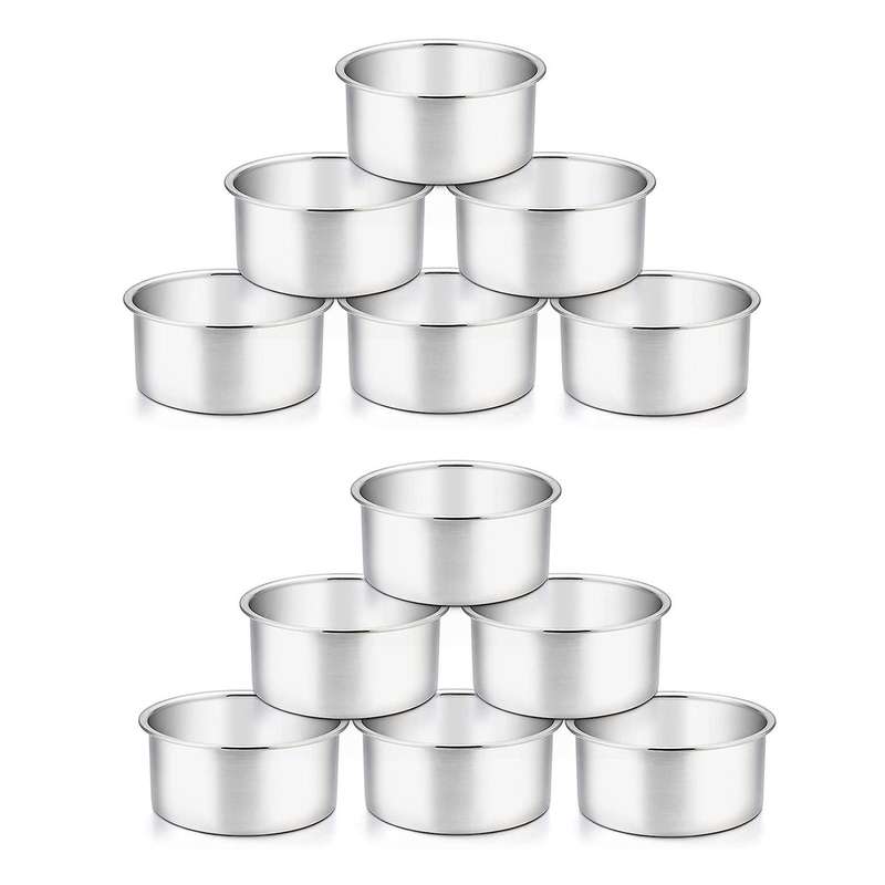 12x 4 Inch Cake Pan,6 Piece Mini Cake Pan Round Tier Baking Cake Pans