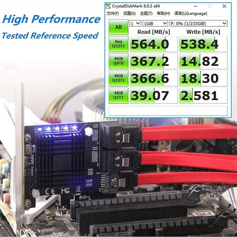 Pcie Sata Card 5 Port, Pci-e to Sata Expansion Card, for Windows