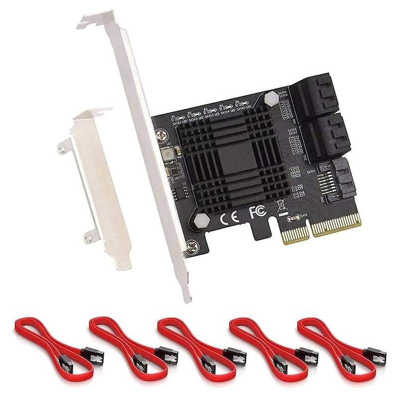 Pcie Sata Card 5 Port, Pci-e to Sata Expansion Card, for Windows