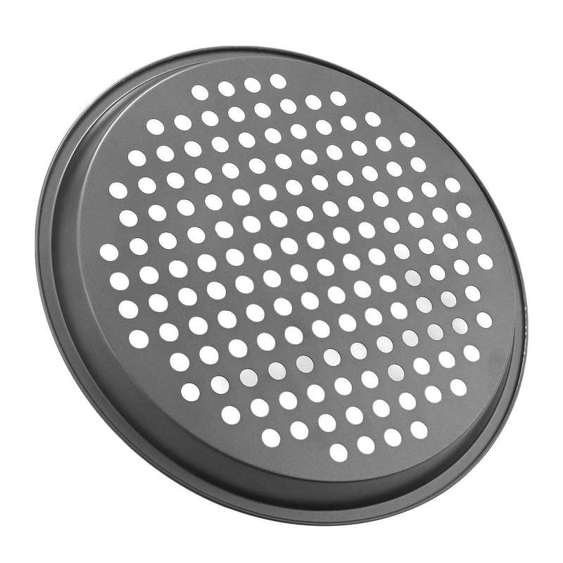 2 Pcs Pizza Crisper Pan, Carbon Steel, Non-stick, with Holes,12 Inch