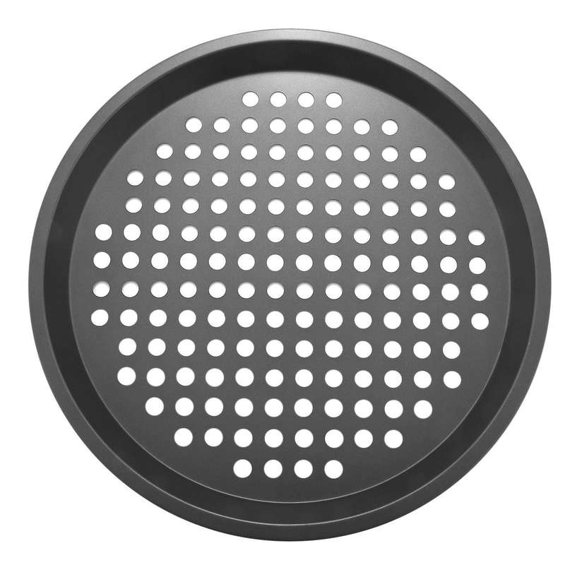 2 Pcs Pizza Crisper Pan, Carbon Steel, Non-stick, with Holes,12 Inch