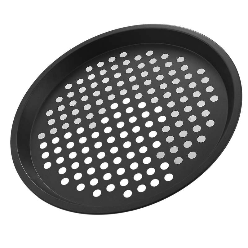 2 Pcs Pizza Crisper Pan, Carbon Steel, Non-stick, with Holes,12 Inch