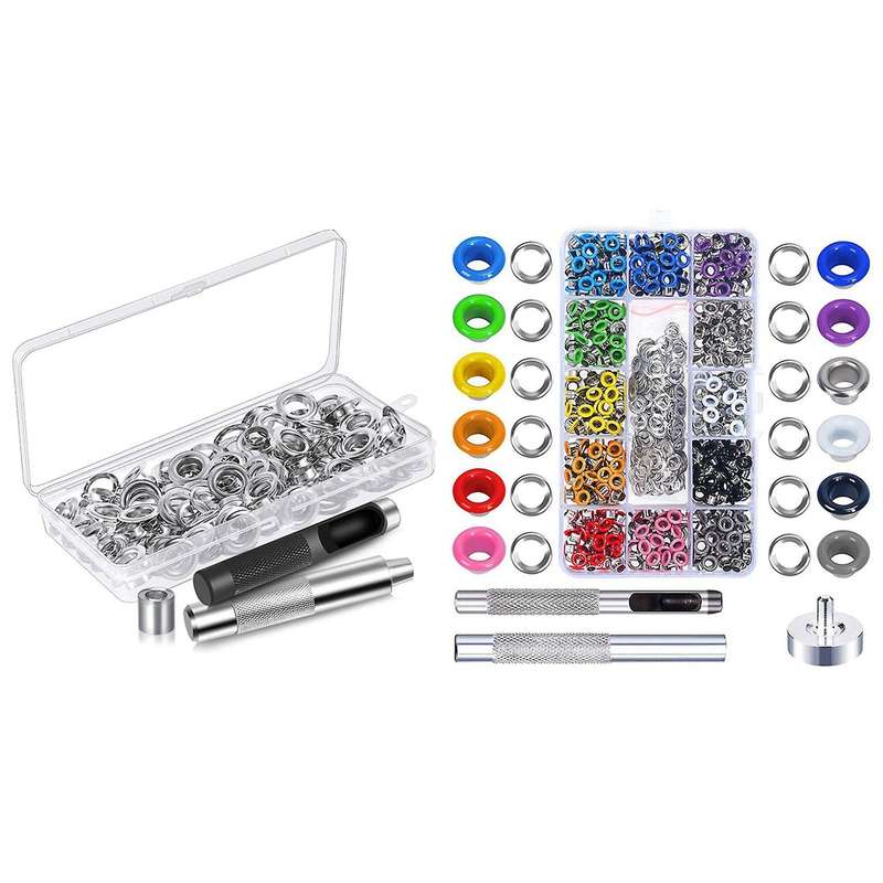 120 Sets 1/2 Inch Grommet Eyelets Kit Include Grommets and Tool