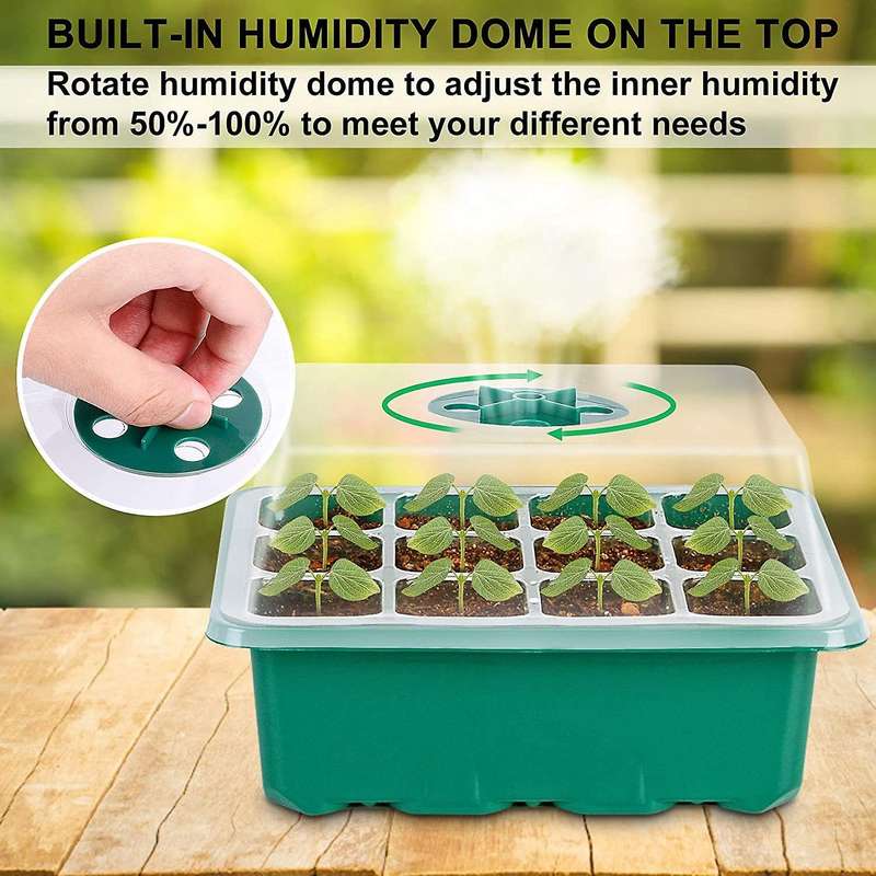 10 Packs Seed Starter Trays with Dome and Base Greenhouse Grow Trays