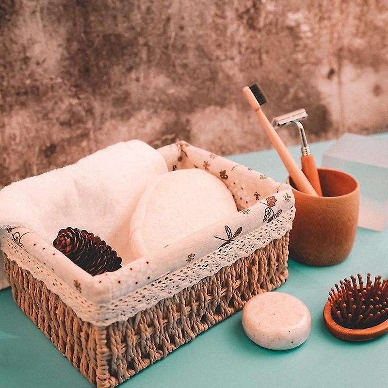 3 Pack Woven Storage Basket, with Removable Liner Home Decoration