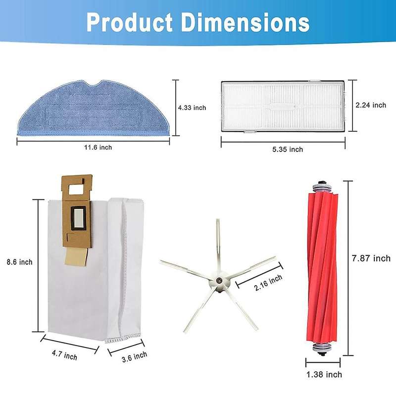 Roller Brush Side Brush Filter for Roborock S7 S7+ T7s T7plus Robot