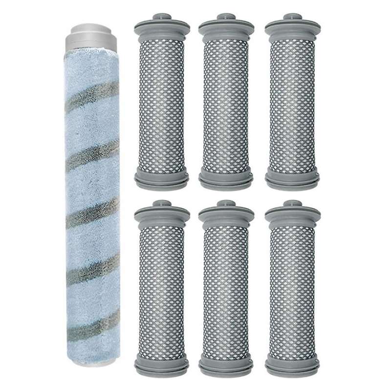 1pcs Roller Brush with 6pcs Hepa Filter for Tineco A10/a11 Hero -gray