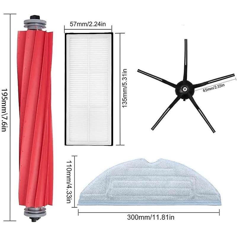 Hepa Filter + Mops + Main Side Brush for Xiaomi Roborock S7 T7s G10