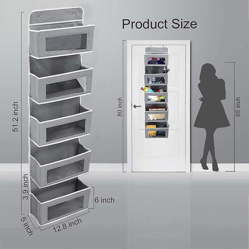 Closet Clear Window Storage Bag with Metal Hooks Children Closet