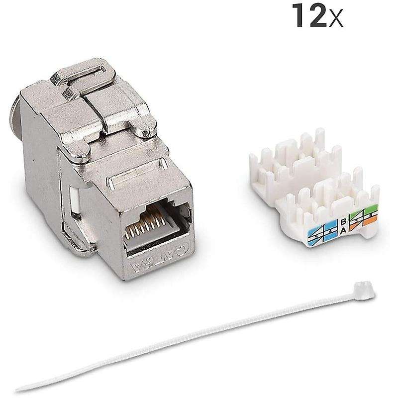 2 Piece Cat6a Shielded Keystone Jack 10 Gbit with Metal Housing