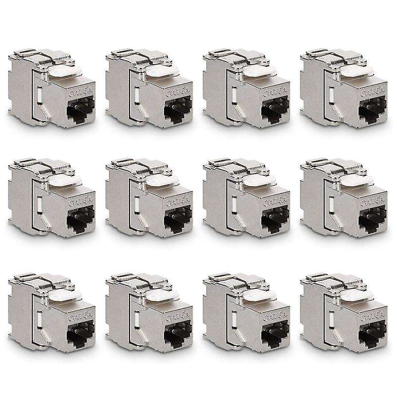 2 Piece Cat6a Shielded Keystone Jack 10 Gbit with Metal Housing