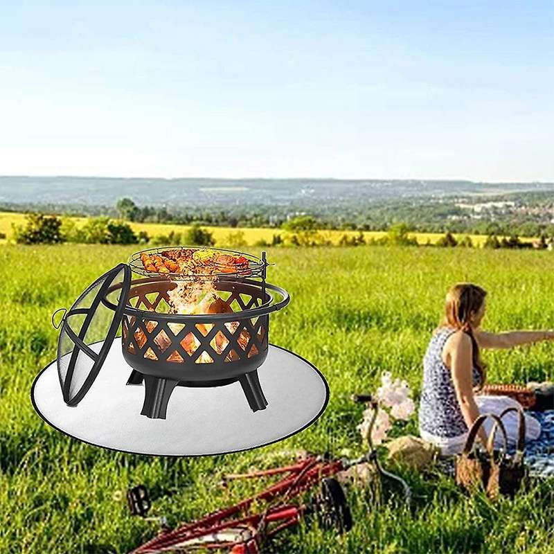 32in Round Fire Pit Mat,grill Mat Deck Protector Fire Mat for Fire