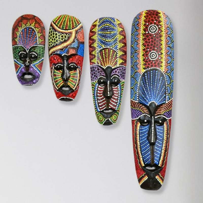 Wooden Wall Hanging Solid Wood Carving Painted Facebook B