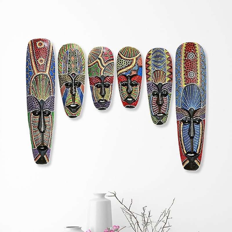 Wooden Wall Hanging Solid Wood Carving Painted Facebook B