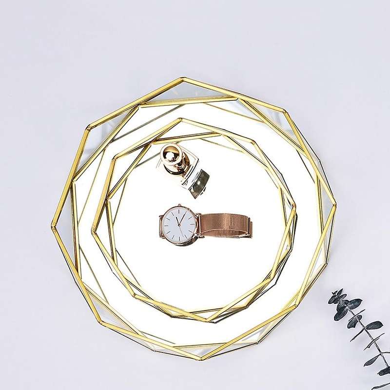 Round Fruit Plate Desktop Small Items Jewelry Display Tray-s