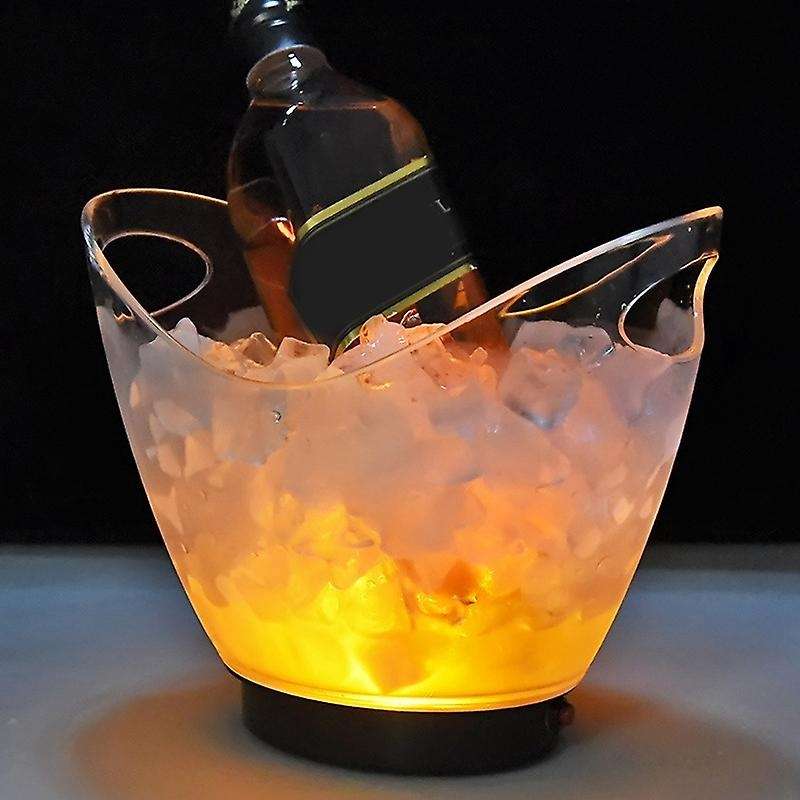 Luminous Plastic Transparent Led Ice Bucket for Bar and Restaurant