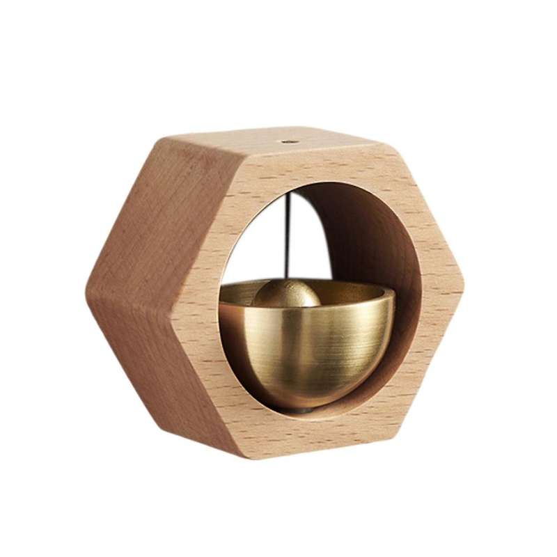 Copper Solid Wood Doorbell Garden Home Doorbell Decoration Doorbell-a