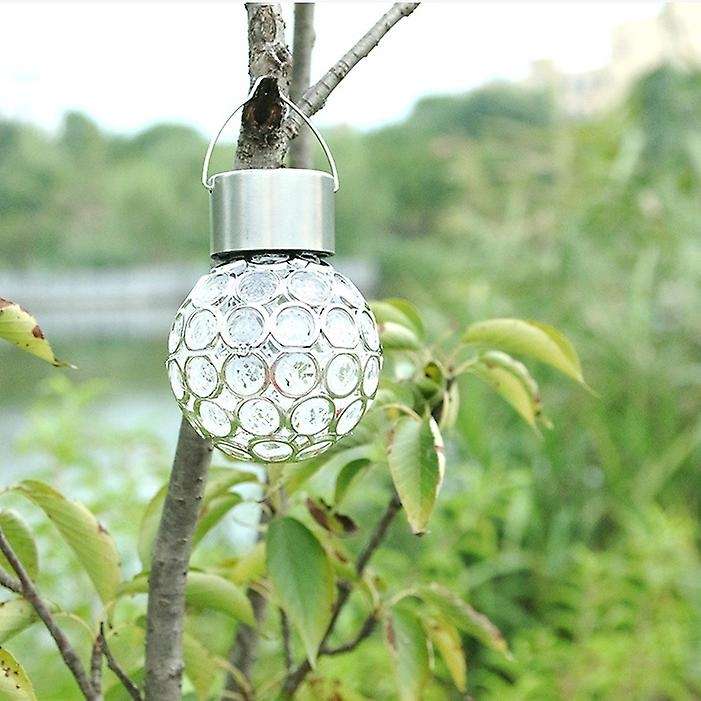 Solar Led Hanging Light Lantern Waterproof Hollow Out Ball Lamp