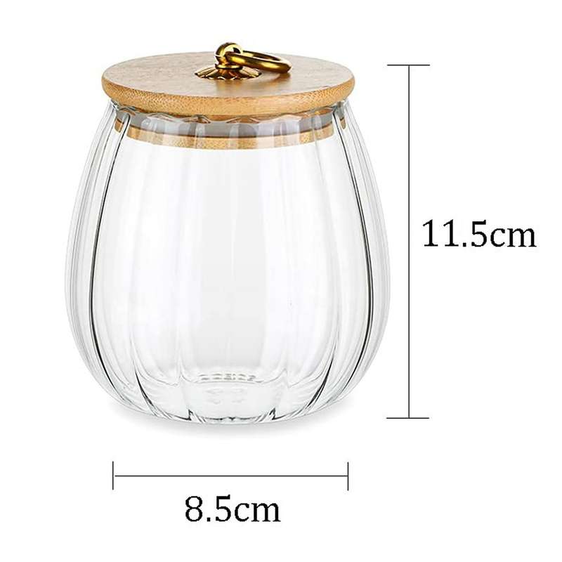 Striped Glass Jars with Lids Transparent Sealed Tea Cans Cookie Jar
