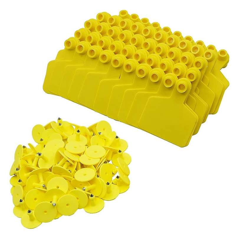 Blank Livestock Ear Tags for Goats Sheep Pigs Cattle Livestock Yellow