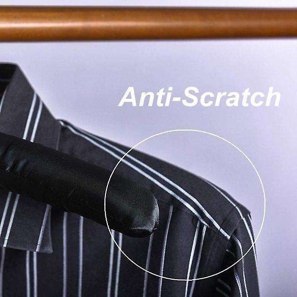 15inch Large Satin Padded Hangers with Gold Hooks, (black)