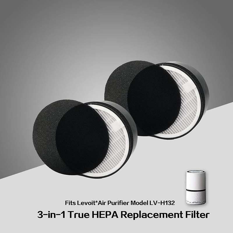 2-pack Filter Kit 2+4 for Levoit Lv-h132 Replaces Part Lv-h132-rf