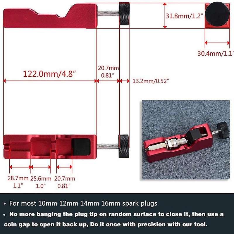 Spark Plug Space Tool for Most 10mm 12mm 14mm 16mm Spark Plugs ,red
