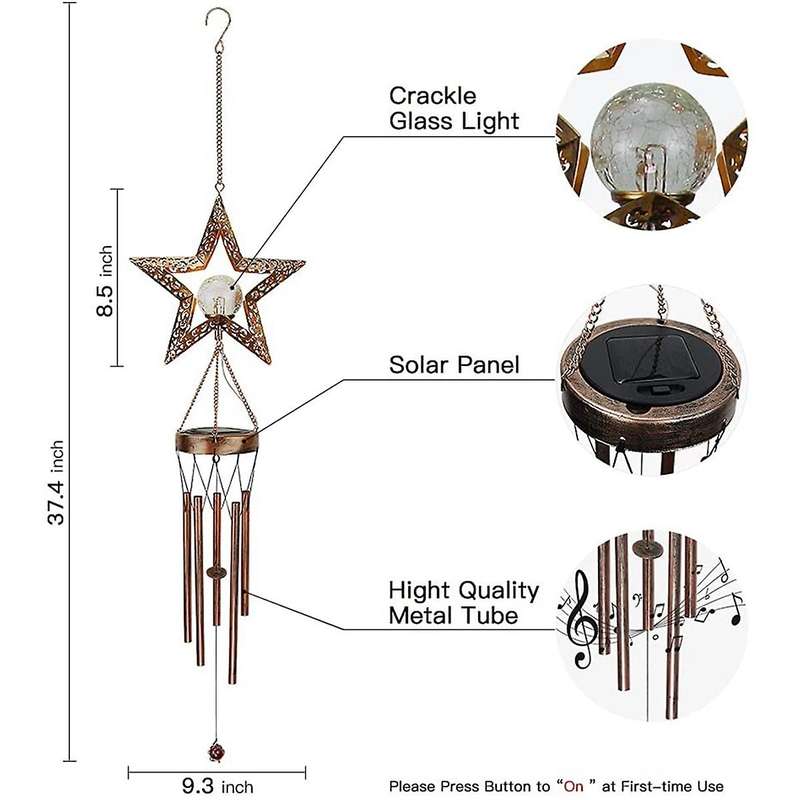 For Outside Ball Wind Chime with Warm Led for Garden,patio,etc