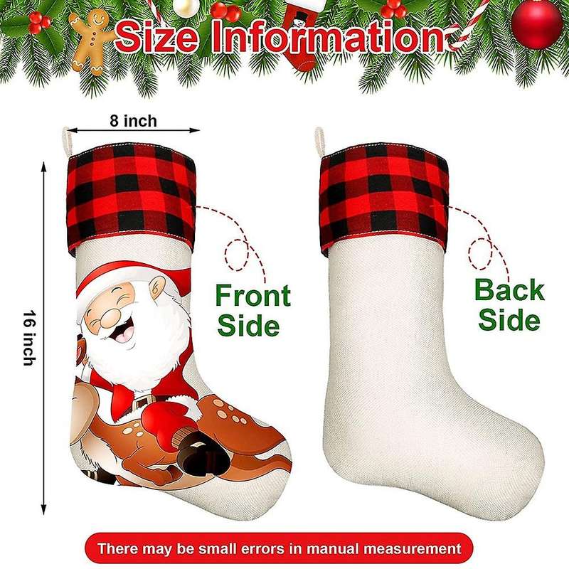Sublimation Christmas Burlap Stockings Ornaments Holiday Decorations