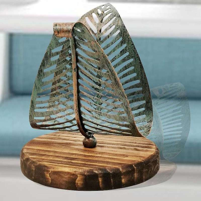 Retro Leaf Tissue Holder Napkin Holder Metal Home Decoration(green)