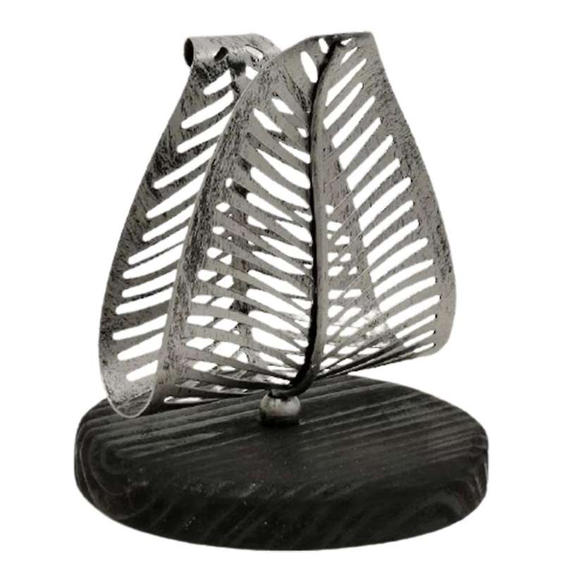Retro Leaf Tissue Holder Napkin Holder Metal Home Decoration(silver)