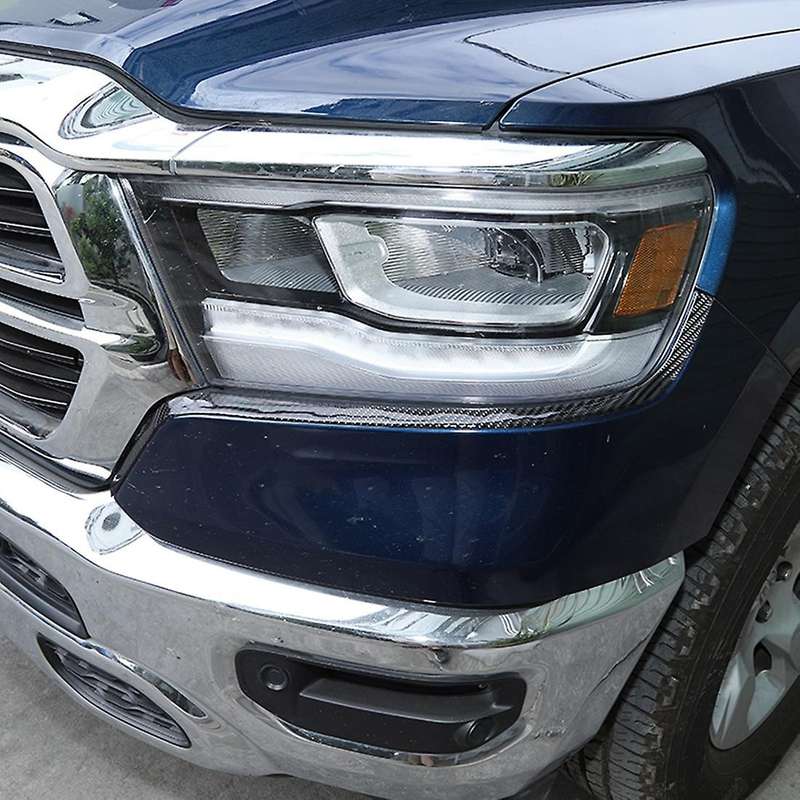 Carbon Fiber Front Headlight Eyebrows for Dodge Ram 1500 2018-2022