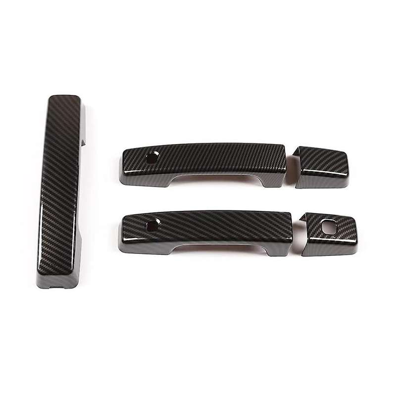 Car Grab Door Handle Cover Trim Decoration Stickers , Carbon Fiber