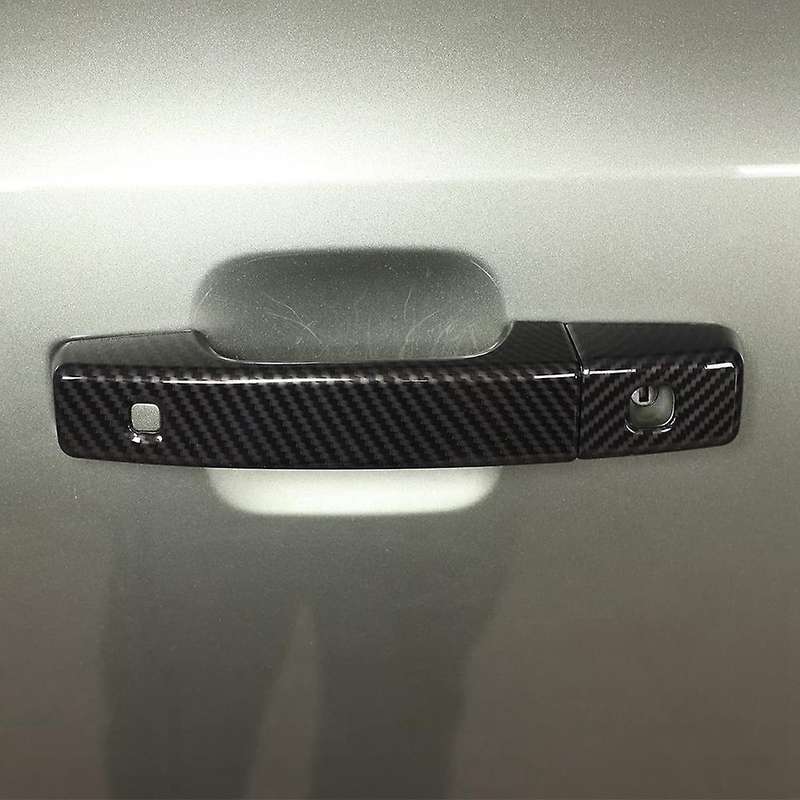 Car Grab Door Handle Cover Trim Decoration Stickers , Carbon Fiber