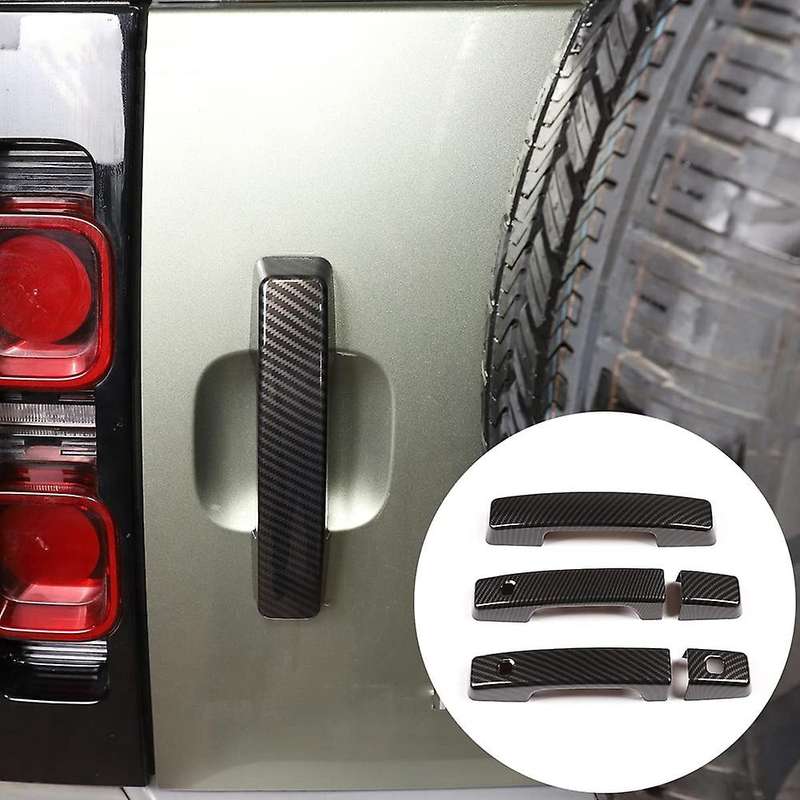 Car Grab Door Handle Cover Trim Decoration Stickers , Carbon Fiber