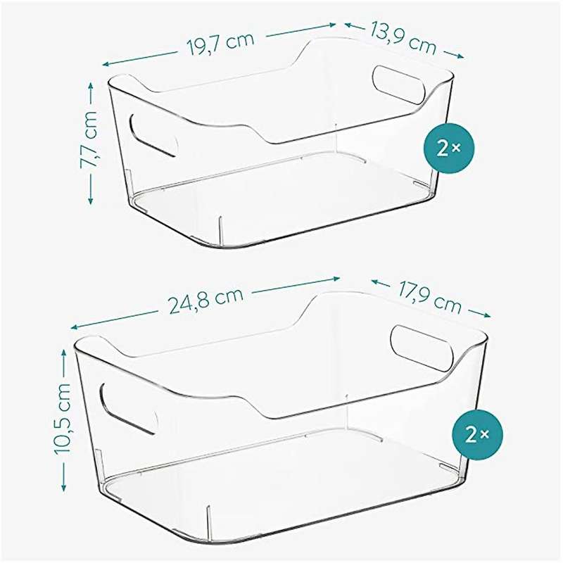 Set Of Fridge Organisers - 4 Boxes for Kitchen Fridge Pantry Cupboard