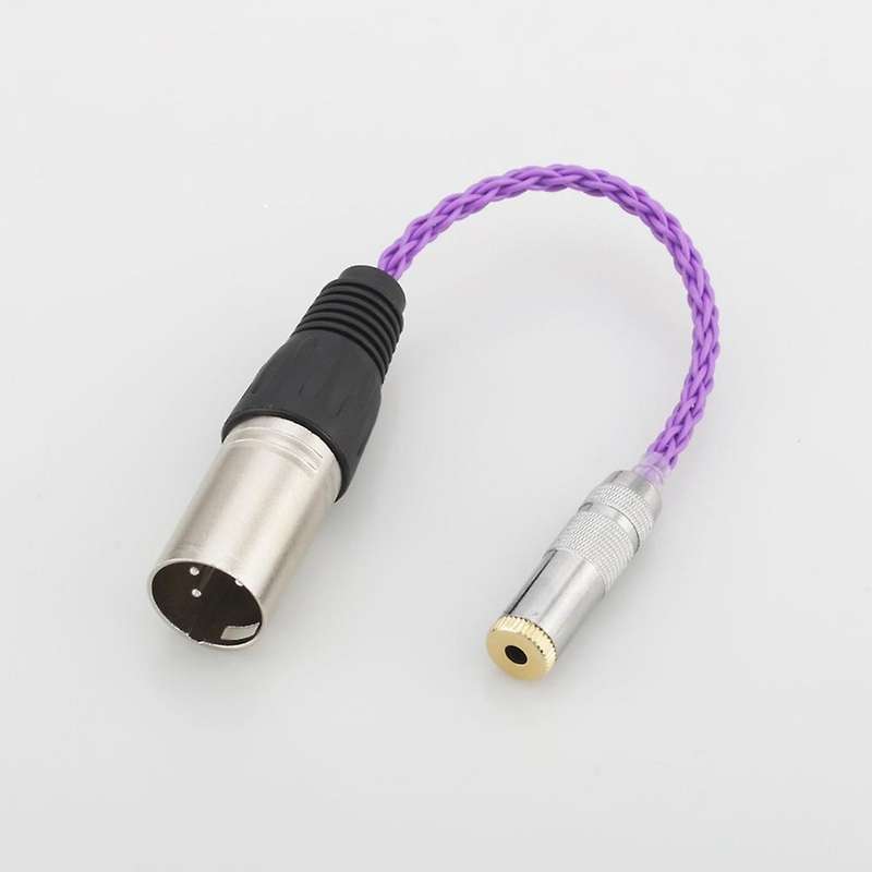 Hifi Brass Copper 4-pin Xlr Male to 3.5mm Female Audio Adapter Cable